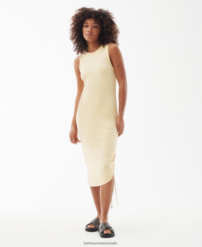 Barbour 8B6RFZ1885 ropa amarillo suave mujer vestido lorimer