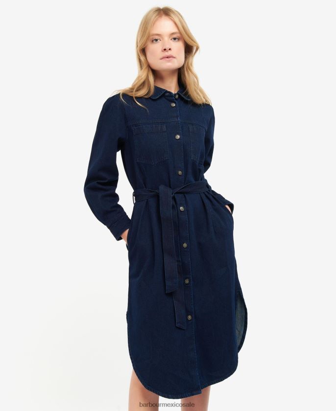 Barbour 8B6RFZ1903 ropa índigo mujer vestido adria