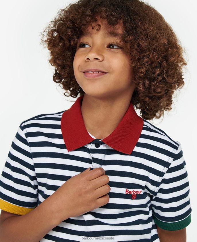 Barbour 8B6RFZ2500 ropa azul marino clásico Niños playera tipo polo
