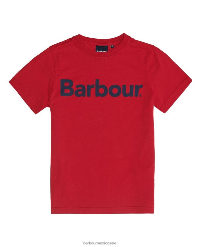 Barbour 8B6RFZ2501 ropa rojo rico Niños camiseta con logo