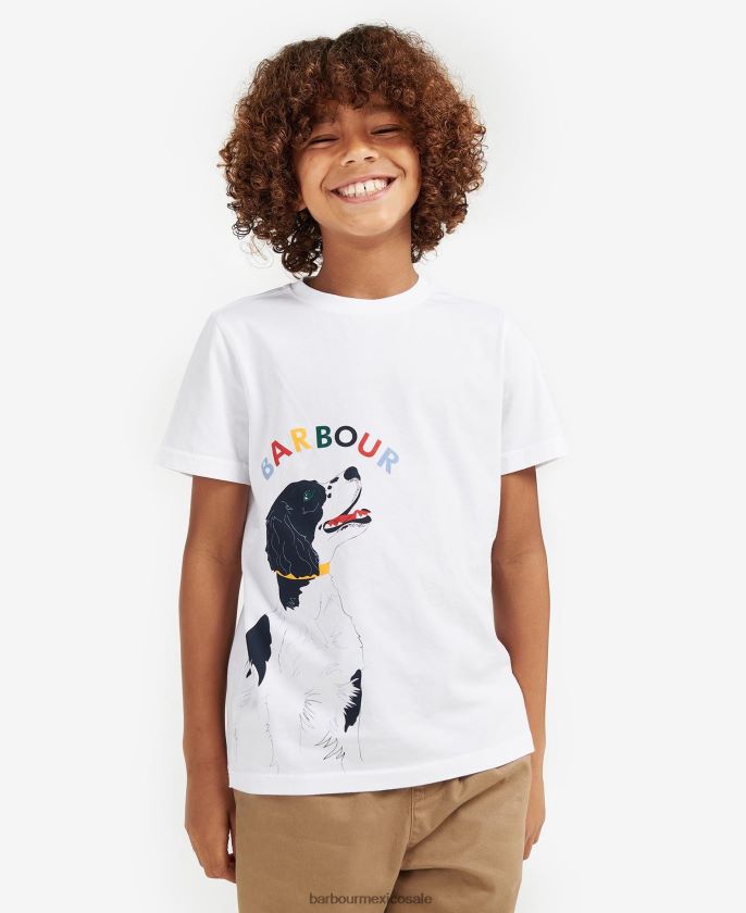 Barbour 8B6RFZ2502 ropa blanco clásico Niños camiseta nigel
