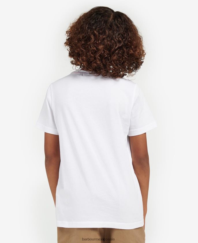 Barbour 8B6RFZ2502 ropa blanco clásico Niños camiseta nigel