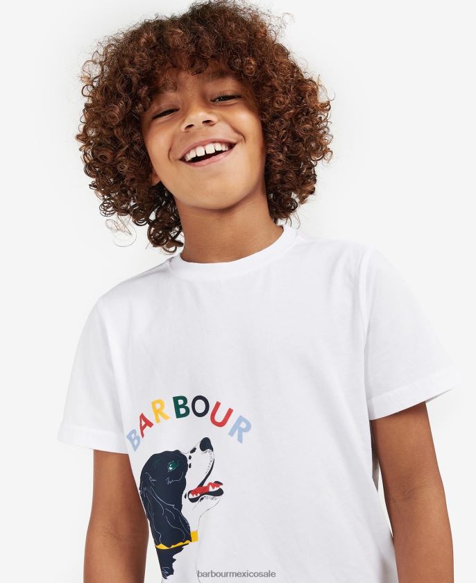 Barbour 8B6RFZ2502 ropa blanco clásico Niños camiseta nigel