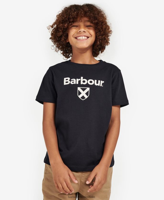 Barbour 8B6RFZ2508 ropa azul marino clásico Niños camiseta escudo esencial