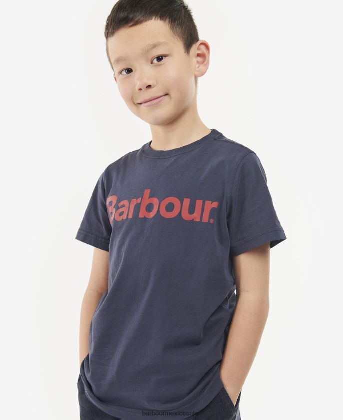 Barbour 8B6RFZ2514 ropa rojo rico Niños camiseta con logo