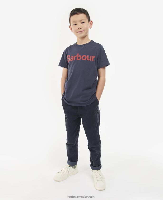 Barbour 8B6RFZ2514 ropa rojo rico Niños camiseta con logo