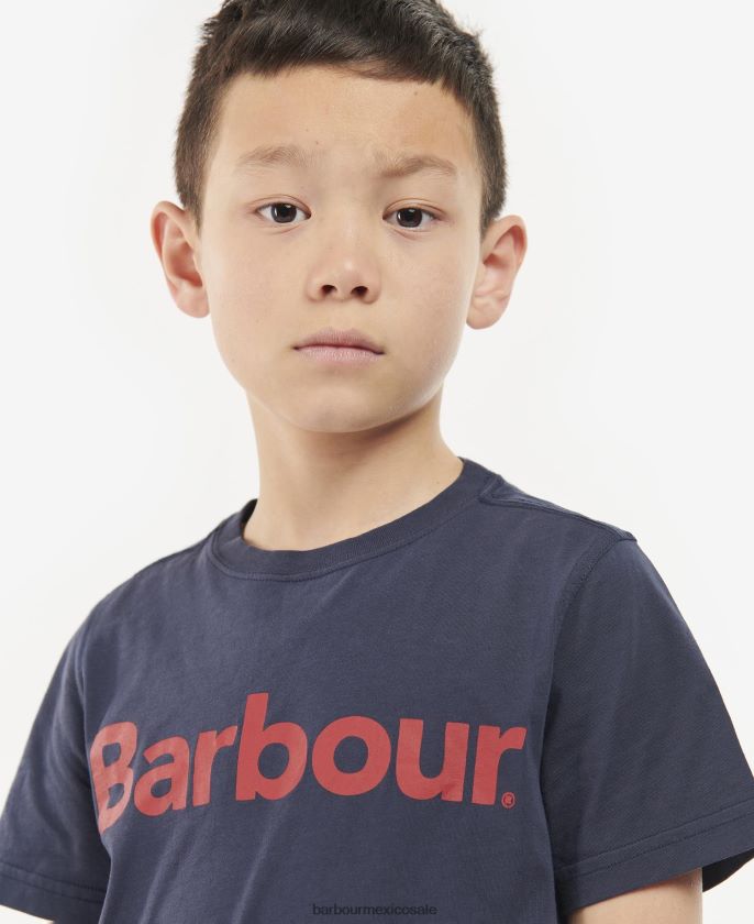 Barbour 8B6RFZ2514 ropa rojo rico Niños camiseta con logo