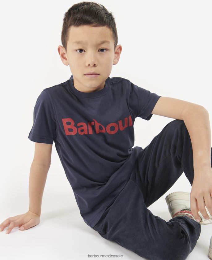 Barbour 8B6RFZ2514 ropa rojo rico Niños camiseta con logo