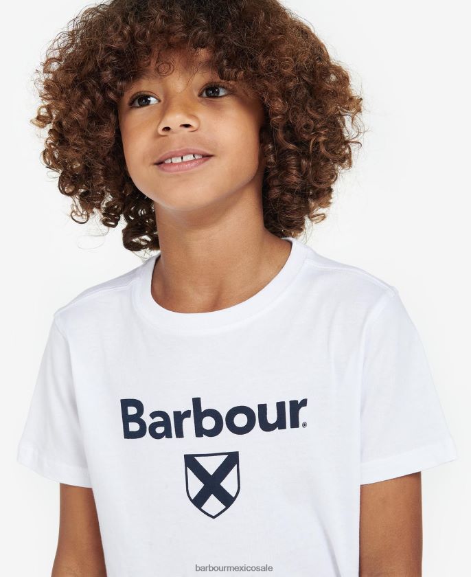 Barbour 8B6RFZ2521 ropa azul marino clásico Niños camiseta escudo esencial