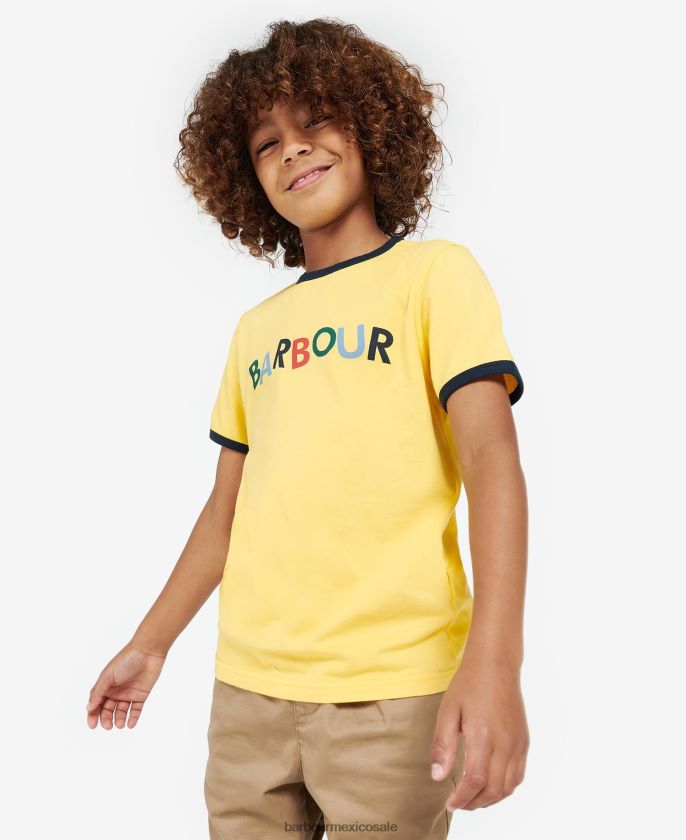 Barbour 8B6RFZ2524 ropa amarillo blanqueado por el sol Niños camiseta