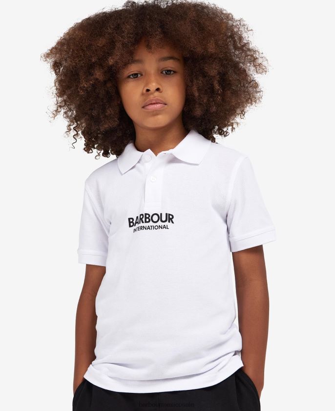 Barbour 8B6RFZ2533 ropa naranja picante Niños polo de fórmula