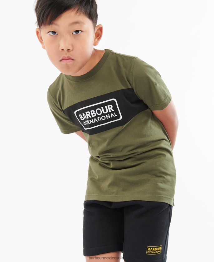Barbour 8B6RFZ2534 ropa carga Niños camiseta con paneles