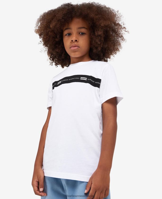 Barbour 8B6RFZ2535 ropa blanco clásico Niños camiseta wallis