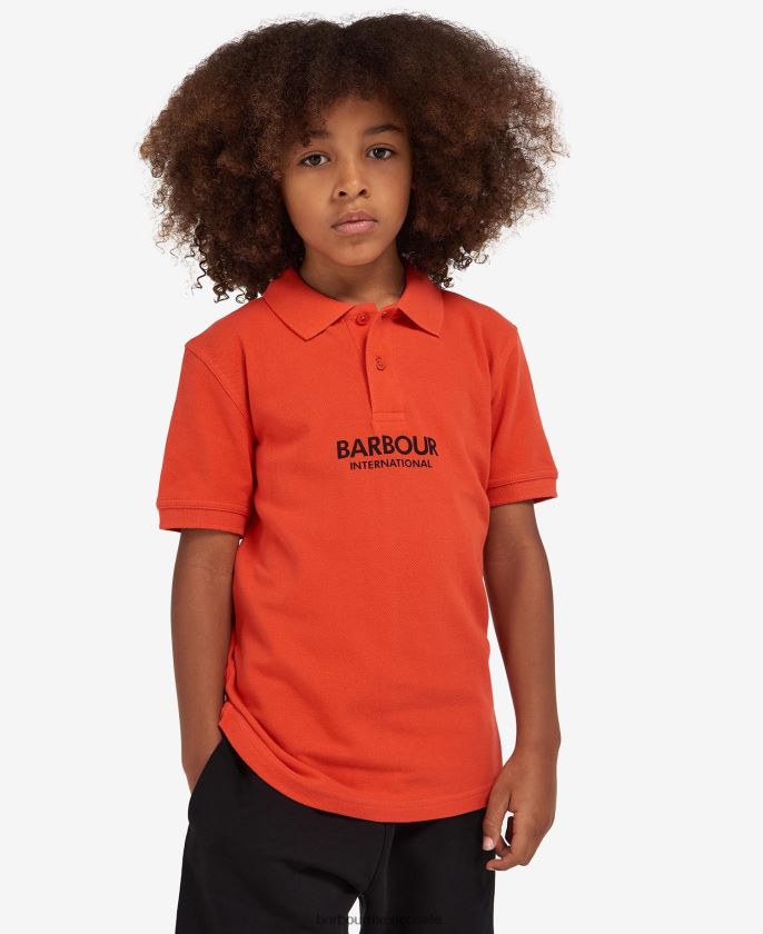 Barbour 8B6RFZ2540 ropa naranja picante Niños polo de fórmula