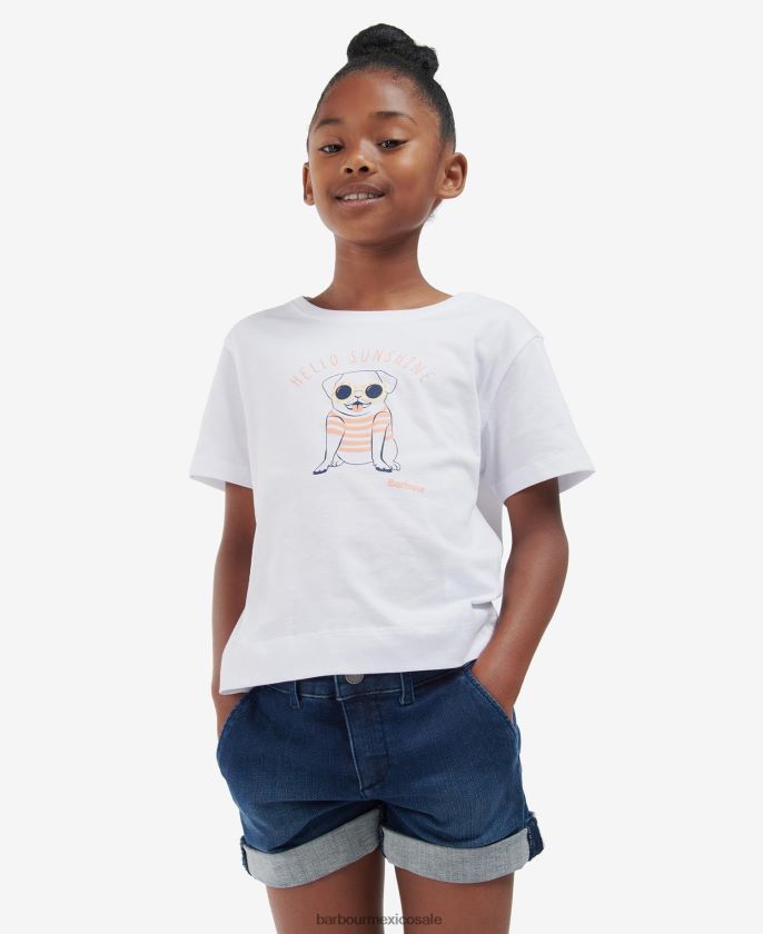 Barbour 8B6RFZ2562 ropa blanco clásico chicas camiseta