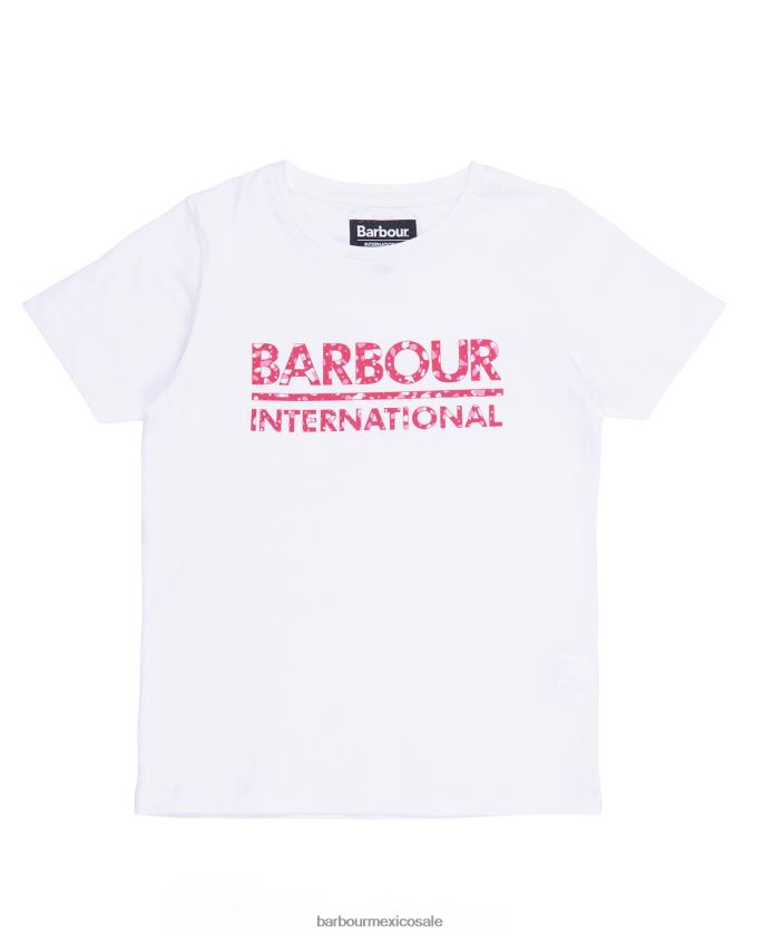 Barbour 8B6RFZ2571 ropa terrazo blanco/rosa chicas camiseta valtteri