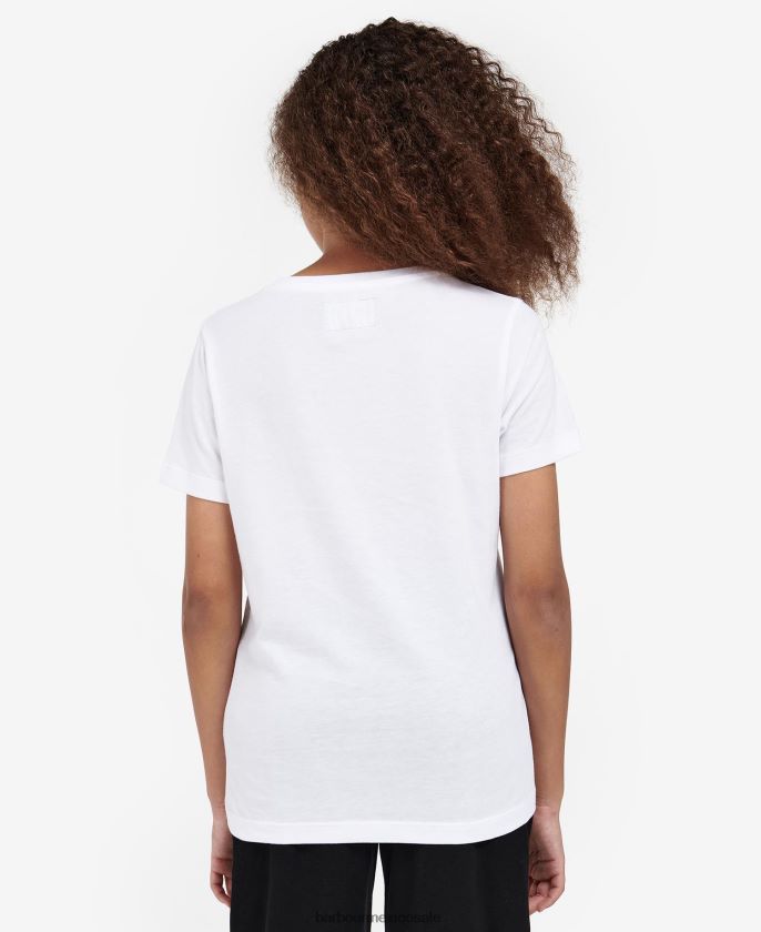 Barbour 8B6RFZ2571 ropa terrazo blanco/rosa chicas camiseta valtteri