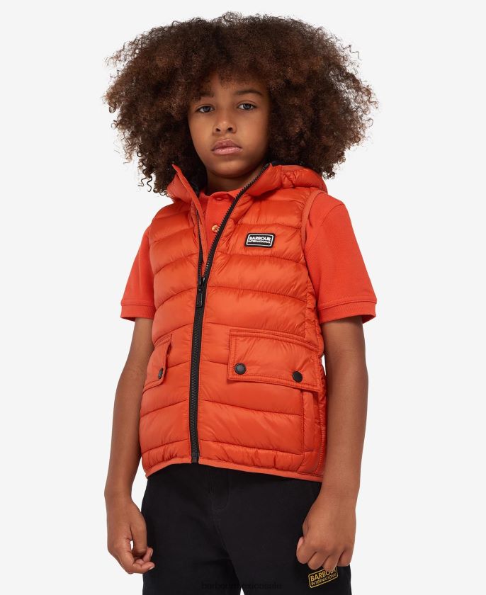 Barbour 8B6RFZ2489 ropa naranja clásico Niños chaleco con capucha