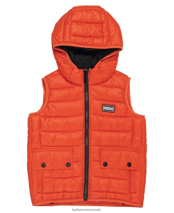 Barbour 8B6RFZ2489 ropa naranja clásico Niños chaleco con capucha