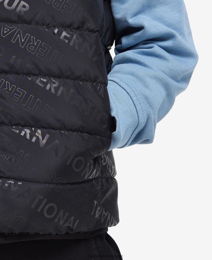 Barbour 8B6RFZ2491 ropa negro clásico Niños chaleco de caña estampado