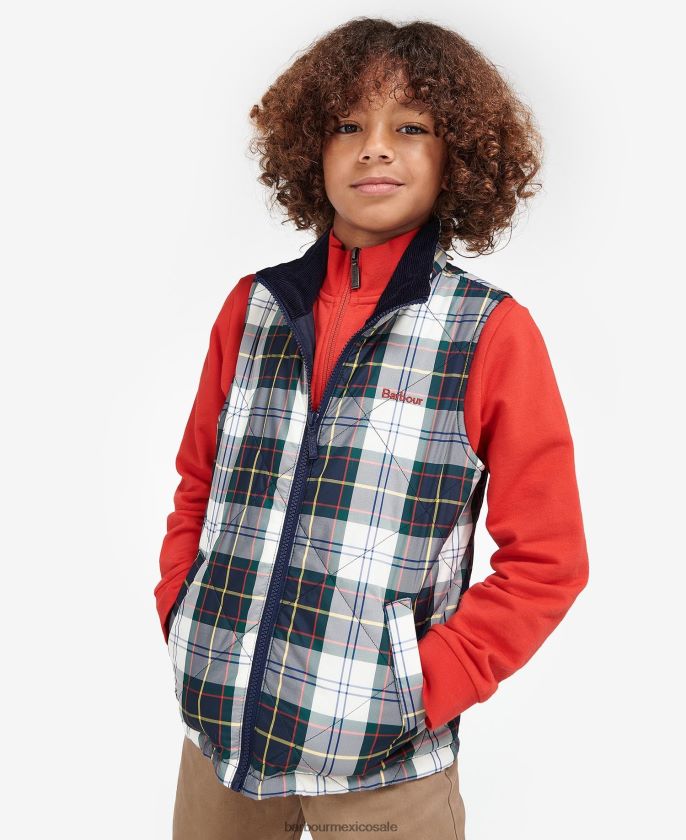 Barbour 8B6RFZ2494 ropa tartán de hiedra de verano Niños chaleco finnar