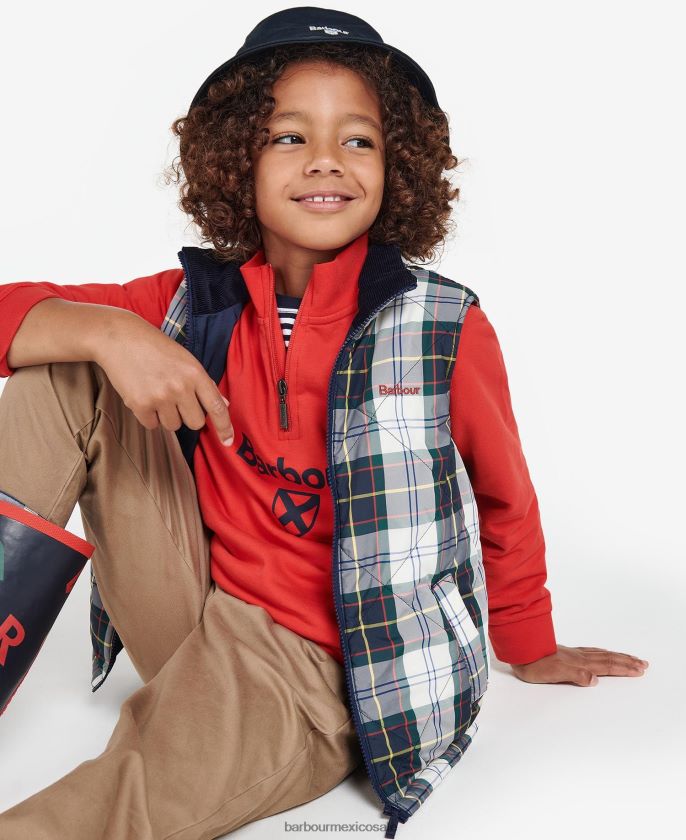 Barbour 8B6RFZ2494 ropa tartán de hiedra de verano Niños chaleco finnar