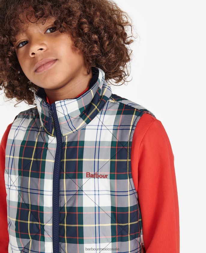 Barbour 8B6RFZ2494 ropa tartán de hiedra de verano Niños chaleco finnar