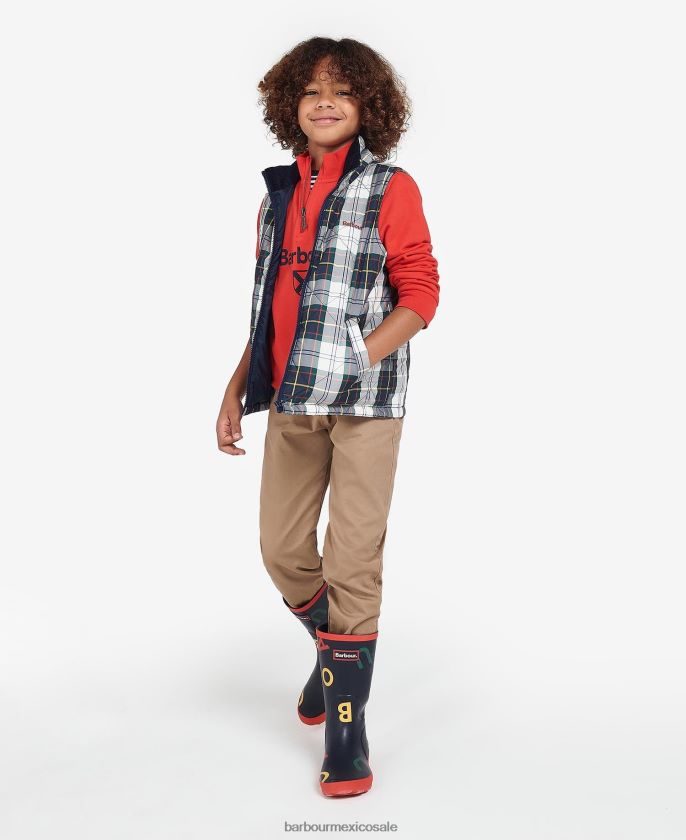 Barbour 8B6RFZ2494 ropa tartán de hiedra de verano Niños chaleco finnar