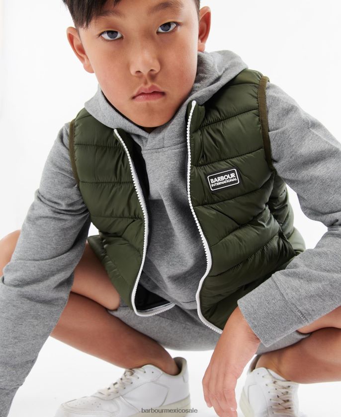 Barbour 8B6RFZ2496 ropa amarillo negro Niños chaleco de caña