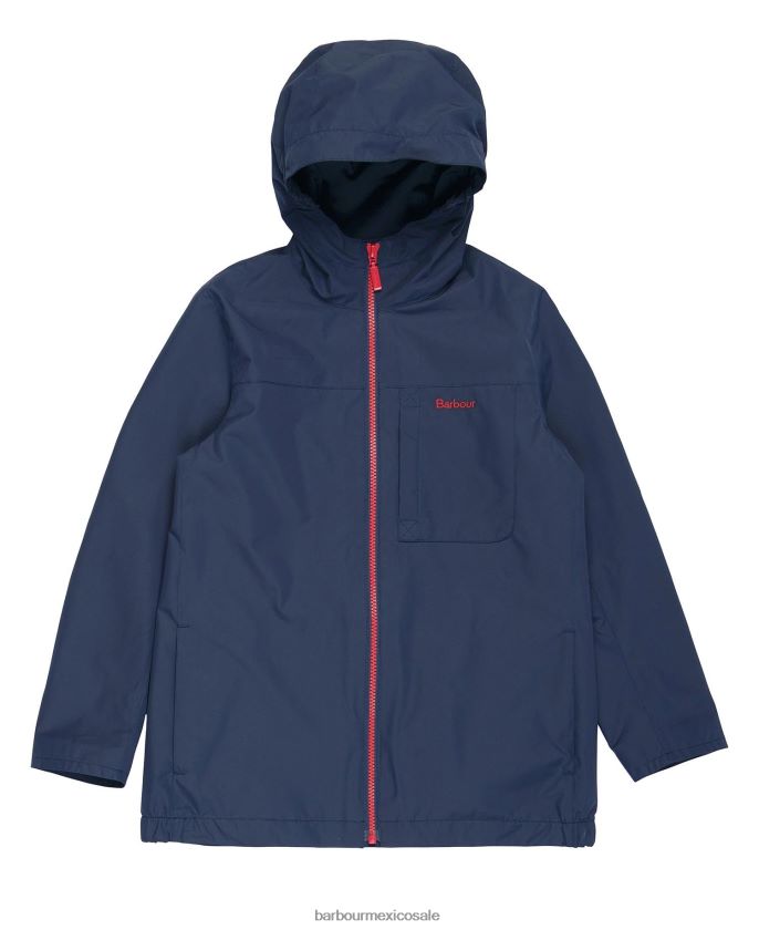 Barbour 8B6RFZ2493 ropa azul marino clásico Niños chaqueta impermeable Kenton