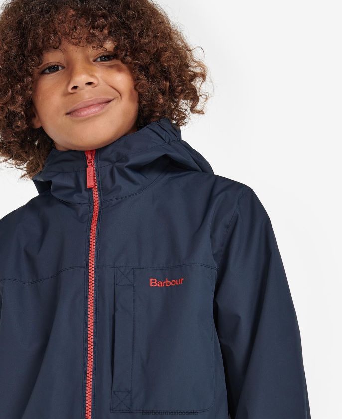 Barbour 8B6RFZ2493 ropa azul marino clásico Niños chaqueta impermeable Kenton
