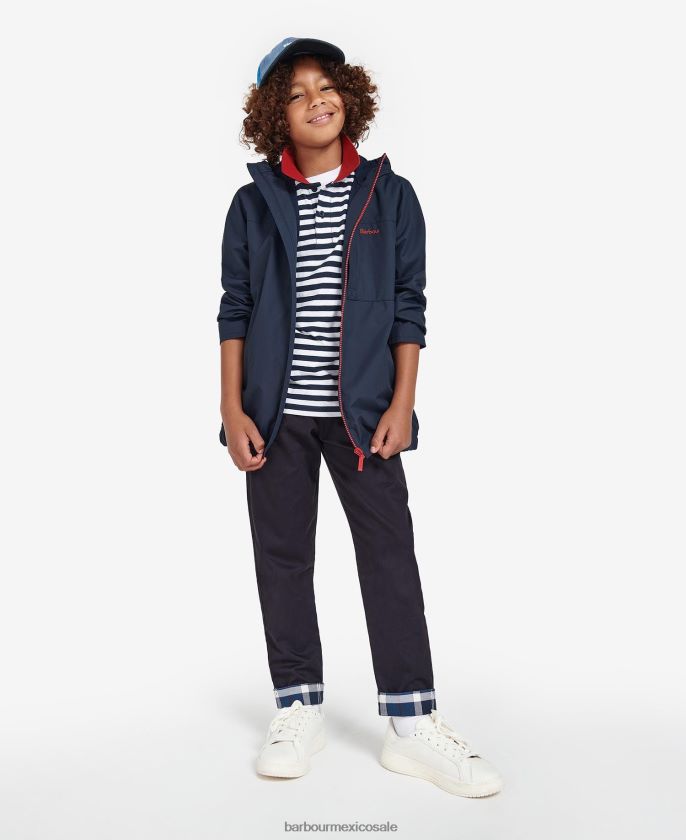 Barbour 8B6RFZ2493 ropa azul marino clásico Niños chaqueta impermeable Kenton