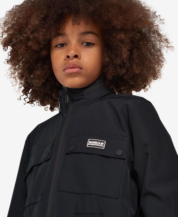 Barbour 8B6RFZ2497 ropa negro clásico Niños chaqueta impermeable obel