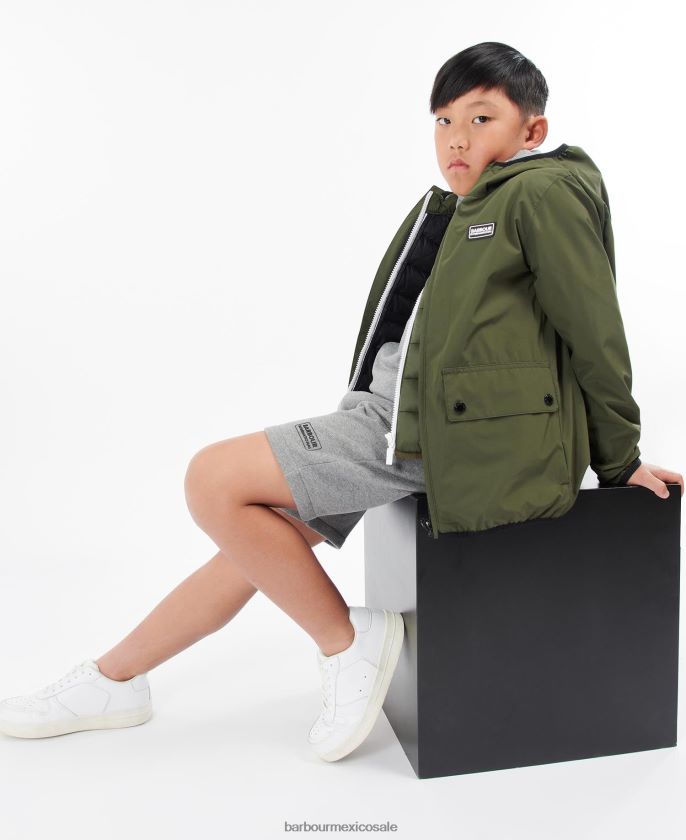 Barbour 8B6RFZ2498 ropa negro clásico Niños chaqueta impermeable kenetic