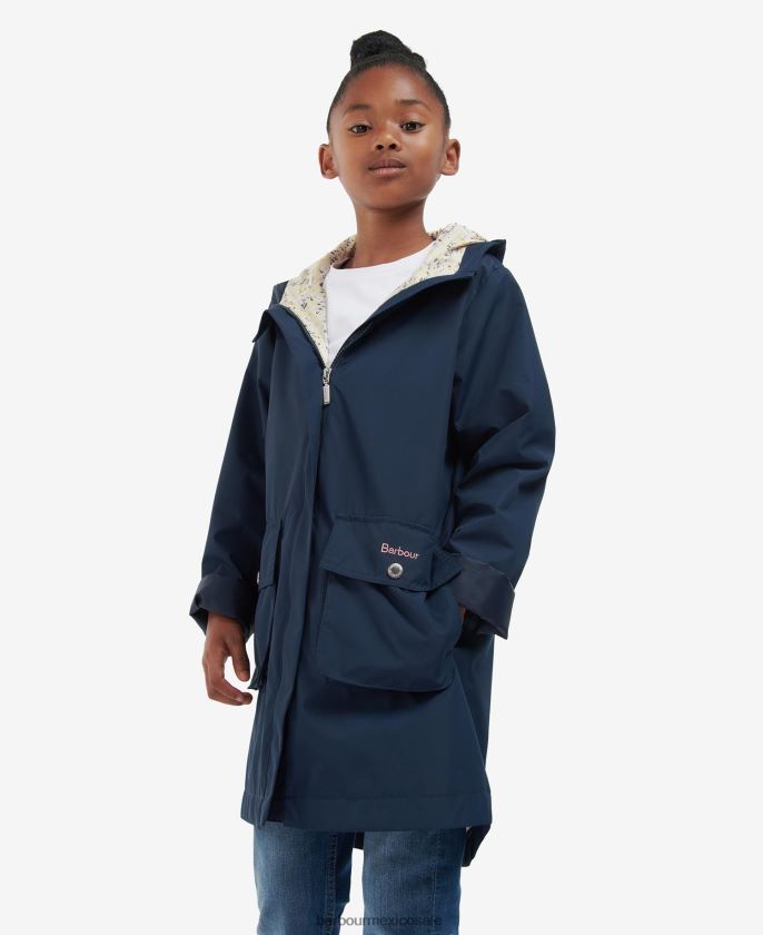 Barbour 8B6RFZ2556 ropa azul marino/girasol ditsy chicas chaqueta impermeable hama