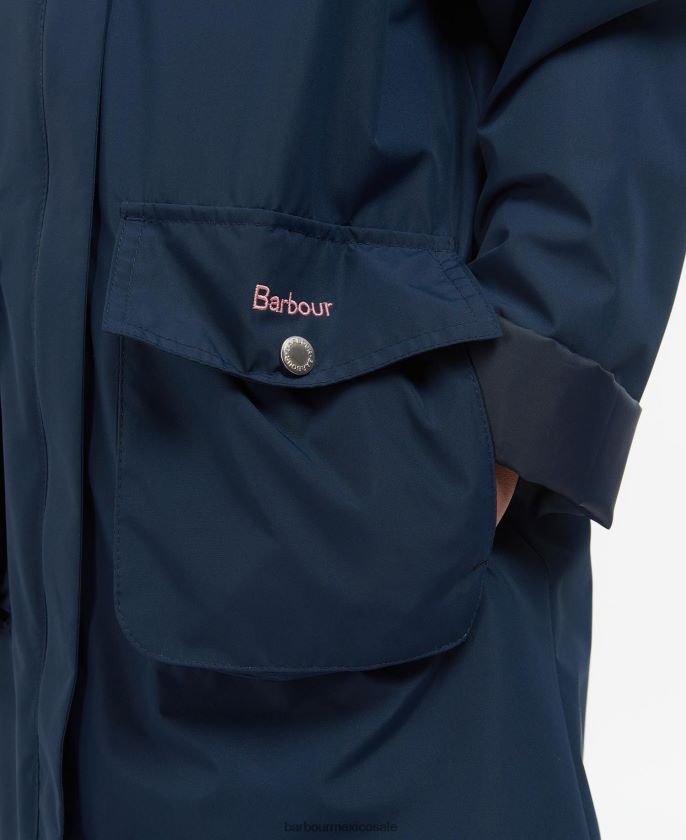 Barbour 8B6RFZ2556 ropa azul marino/girasol ditsy chicas chaqueta impermeable hama