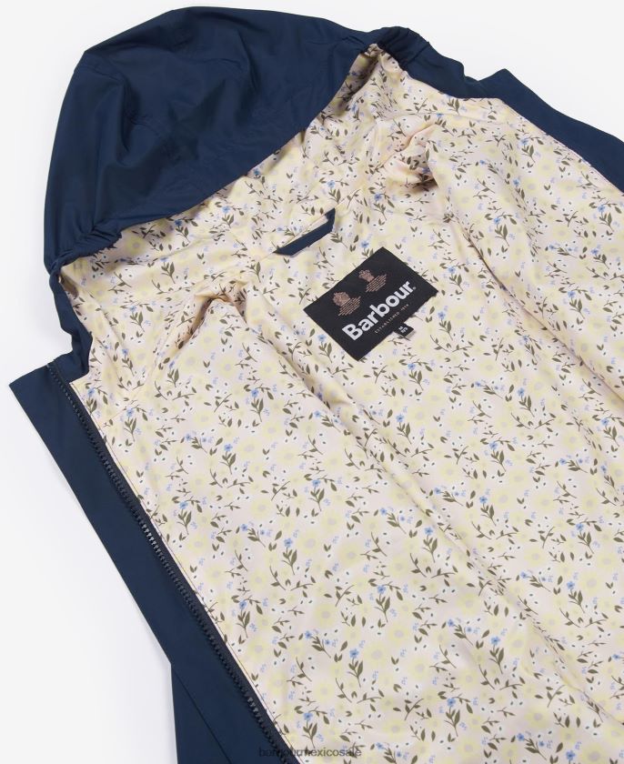 Barbour 8B6RFZ2556 ropa azul marino/girasol ditsy chicas chaqueta impermeable hama