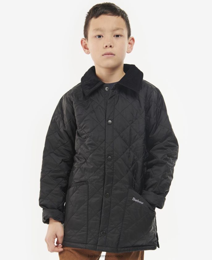 Barbour 8B6RFZ2478 ropa negro Niños chamarra capitonada liddesdale