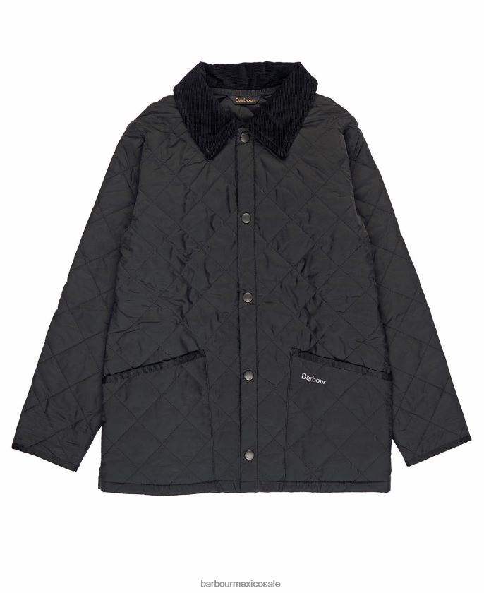 Barbour 8B6RFZ2478 ropa negro Niños chamarra capitonada liddesdale