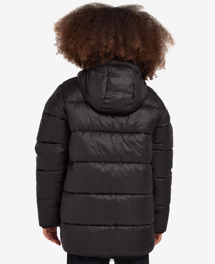 Barbour 8B6RFZ2480 ropa negro clásico Niños chamarra capitonada estilo bobber