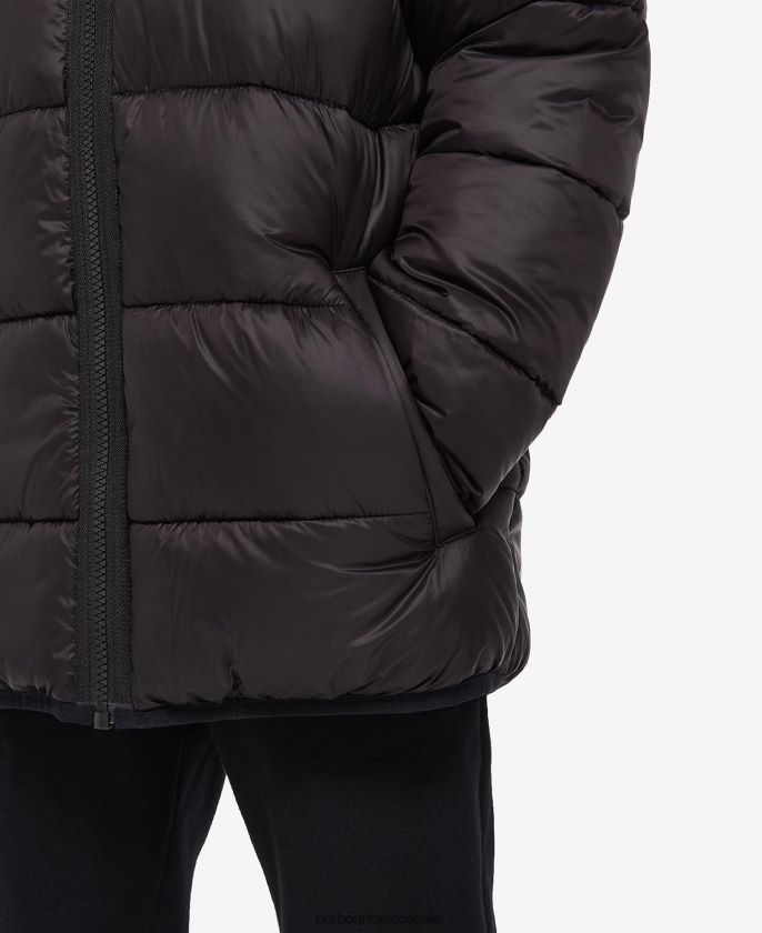 Barbour 8B6RFZ2480 ropa negro clásico Niños chamarra capitonada estilo bobber