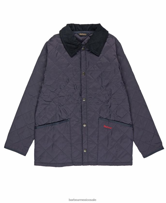 Barbour 8B6RFZ2481 ropa oliva oscuro/rojo Niños chamarra capitonada liddesdale