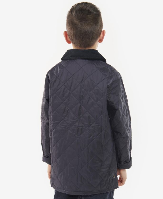 Barbour 8B6RFZ2481 ropa oliva oscuro/rojo Niños chamarra capitonada liddesdale