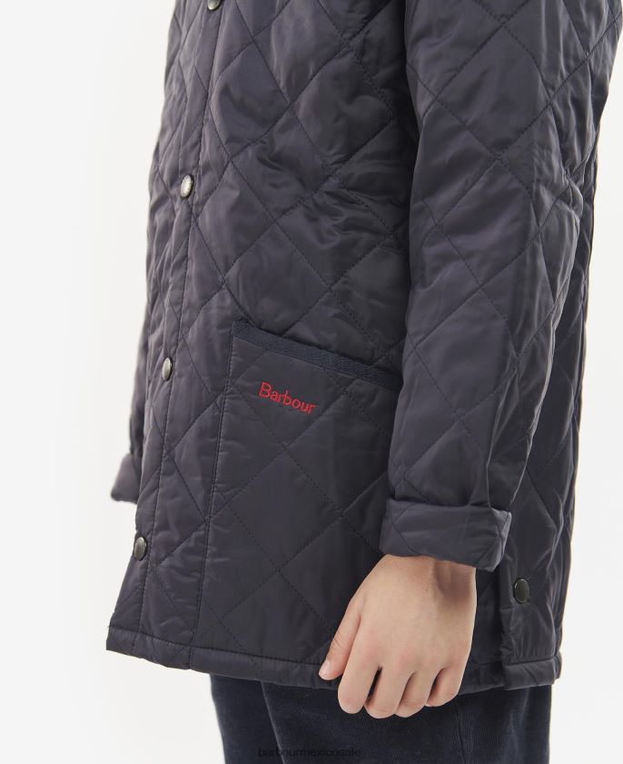 Barbour 8B6RFZ2481 ropa oliva oscuro/rojo Niños chamarra capitonada liddesdale