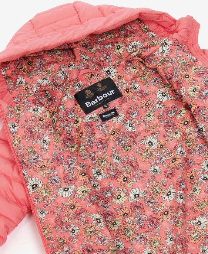 Barbour 8B6RFZ2546 ropa ponche rosa/floral retro chicas chaqueta acolchada coralina