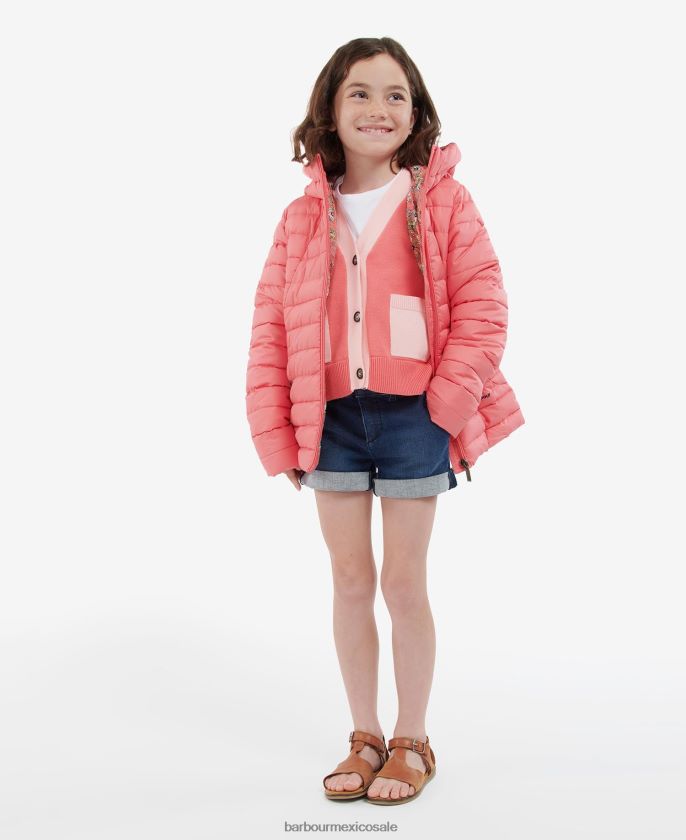 Barbour 8B6RFZ2546 ropa ponche rosa/floral retro chicas chaqueta acolchada coralina