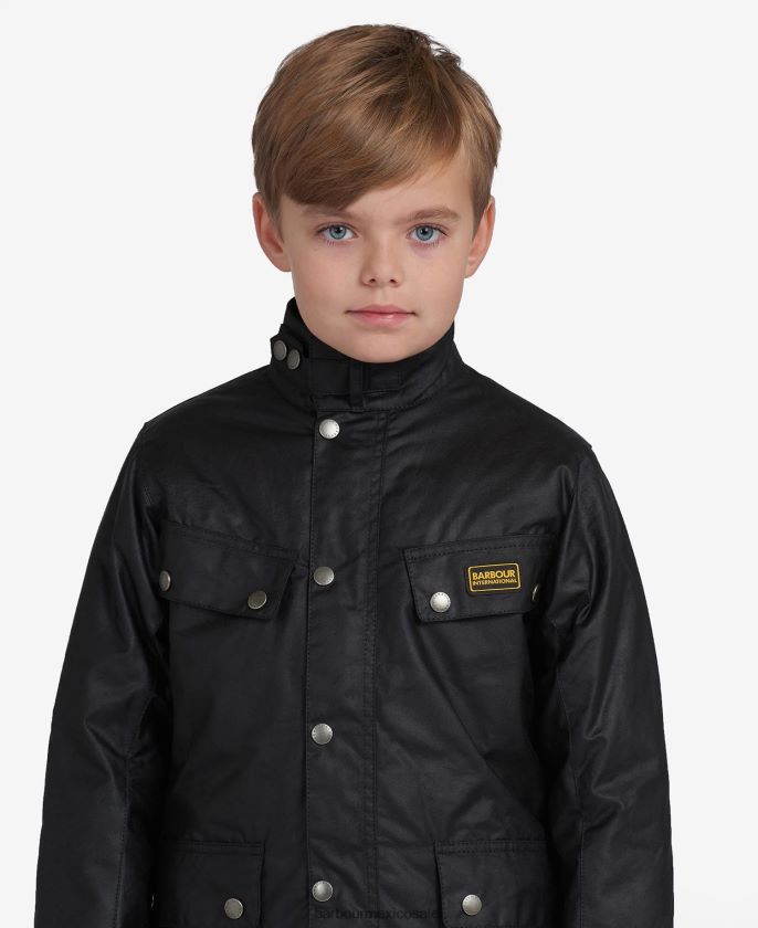 Barbour 8B6RFZ2471 ropa negro Niños chaqueta encerada duque