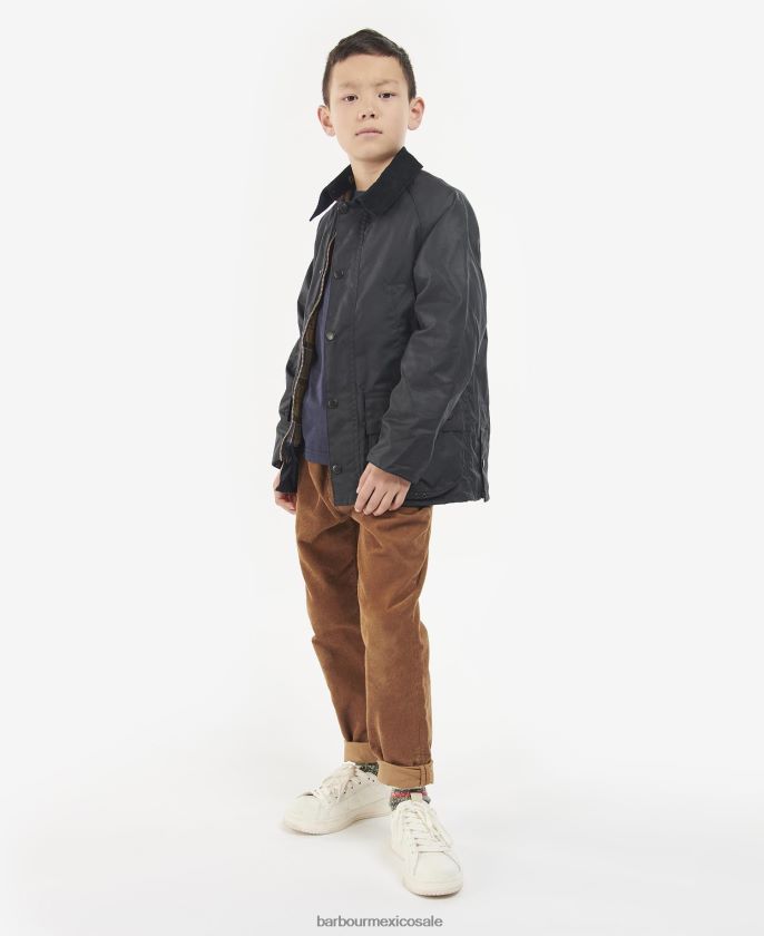 Barbour 8B6RFZ2473 ropa Armada Niños chaqueta encerada bedale