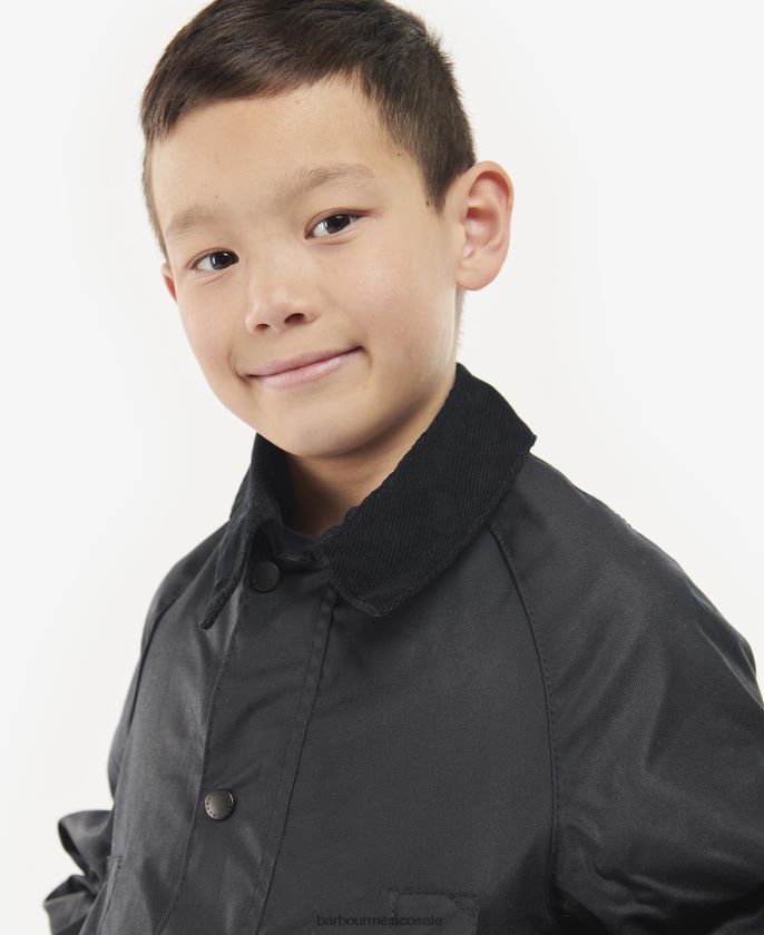 Barbour 8B6RFZ2473 ropa Armada Niños chaqueta encerada bedale