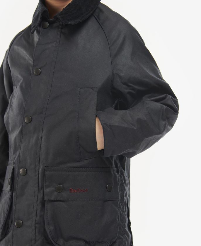 Barbour 8B6RFZ2473 ropa Armada Niños chaqueta encerada bedale